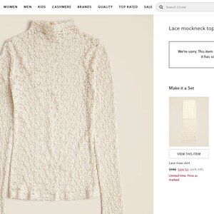 ISO J Crew Lace mockneck shirt natural size 4 (or 2)